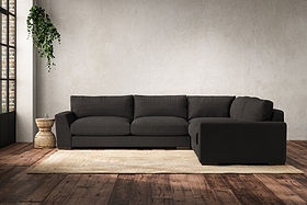 Guddu Large Right Hand Corner Sofa - Brera Linen Espresso
