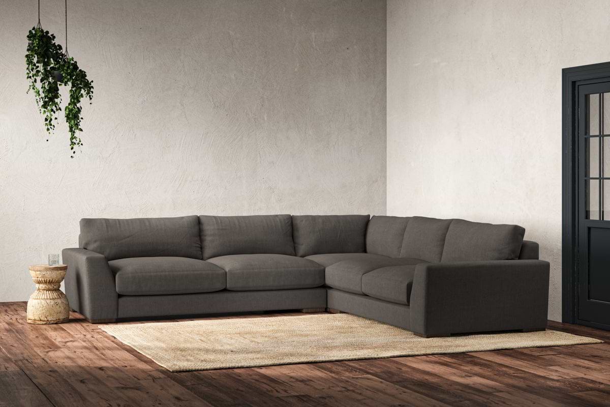 Guddu Large Right Hand Corner Sofa - Brera Linen Granite