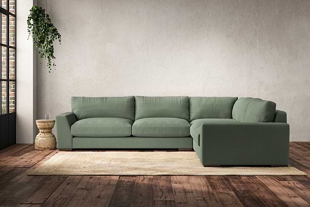 Guddu Large Right Hand Corner Sofa - Brera Linen Jade