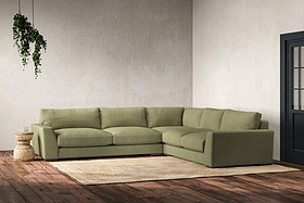 Guddu Large Right Hand Corner Sofa - Brera Linen Sage-MAKE TO ORDER-Nkuku