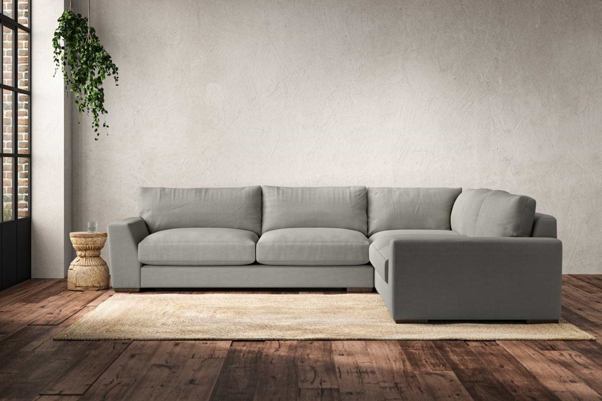 Guddu Large Right Hand Corner Sofa - Brera Linen Smoke-MAKE TO ORDER-Nkuku