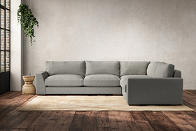 Guddu Large Right Hand Corner Sofa - Brera Linen Smoke