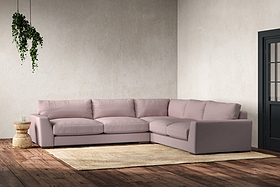 Guddu Large Right Hand Corner Sofa - Recycled Cotton Lavender