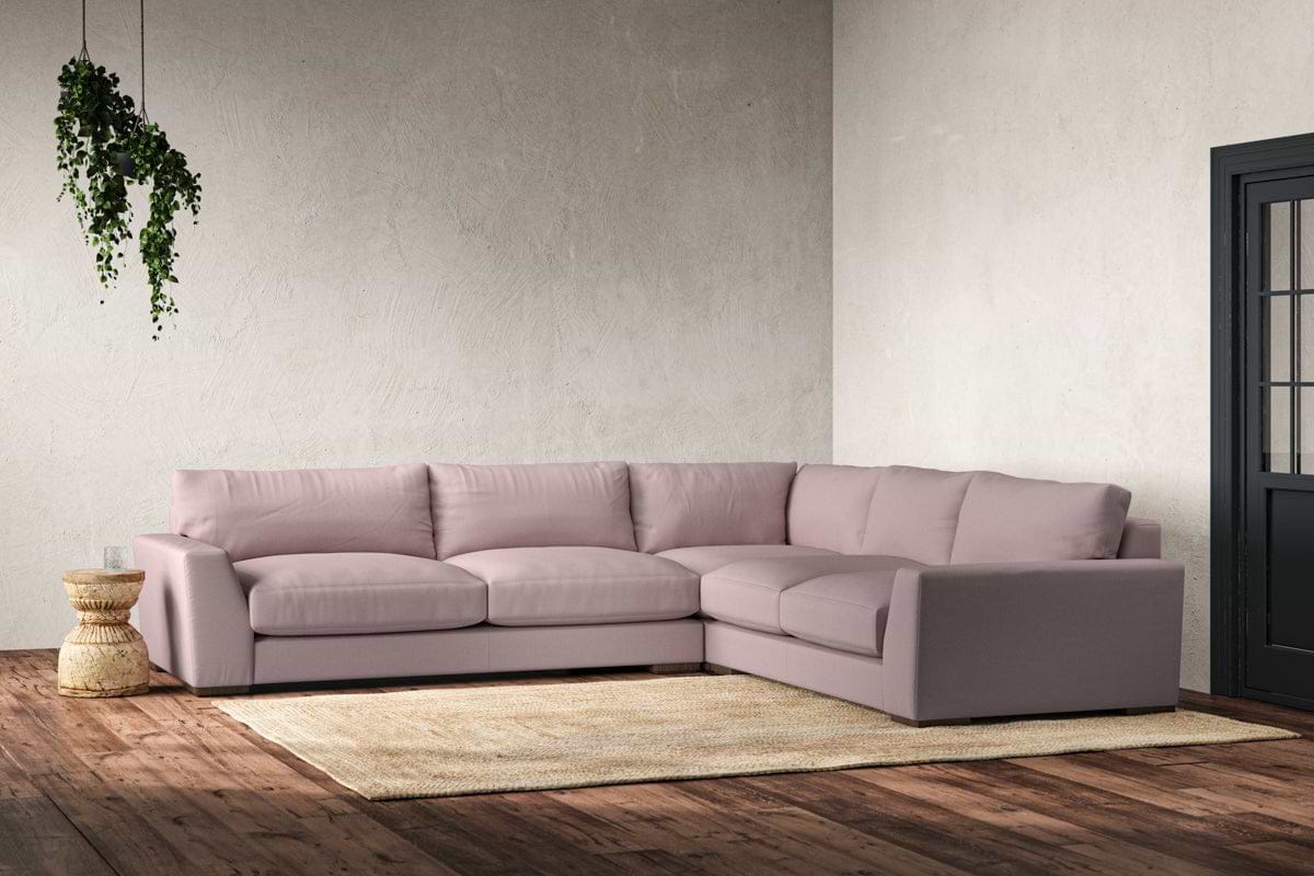 Guddu Large Right Hand Corner Sofa - Recycled Cotton Lavender