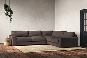 Guddu Large Right Hand Corner Sofa - Recycled Cotton Mocha