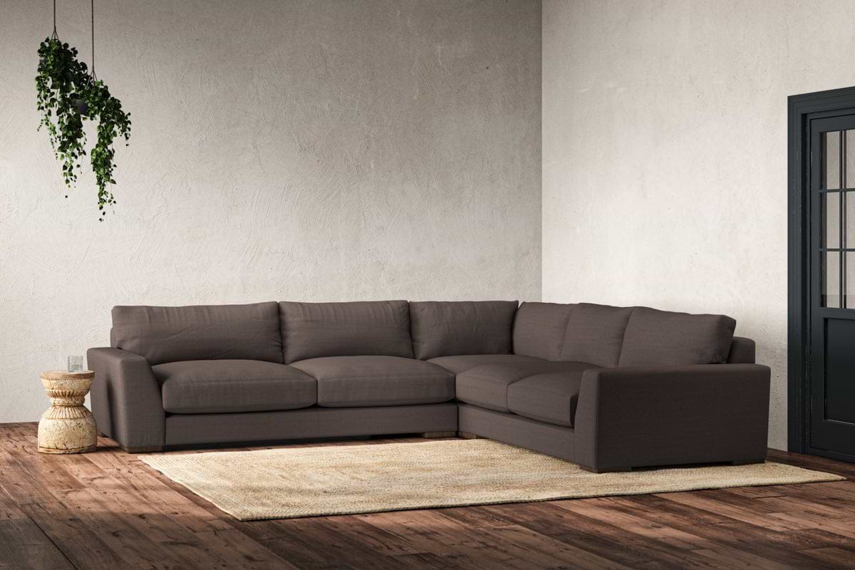 Guddu Large Right Hand Corner Sofa - Recycled Cotton Mocha