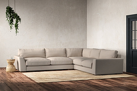 Guddu Large Right Hand Corner Sofa - Recycled Cotton Natural