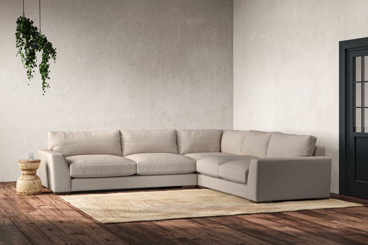 Guddu Large Right Hand Corner Sofa - Recycled Cotton Natural
