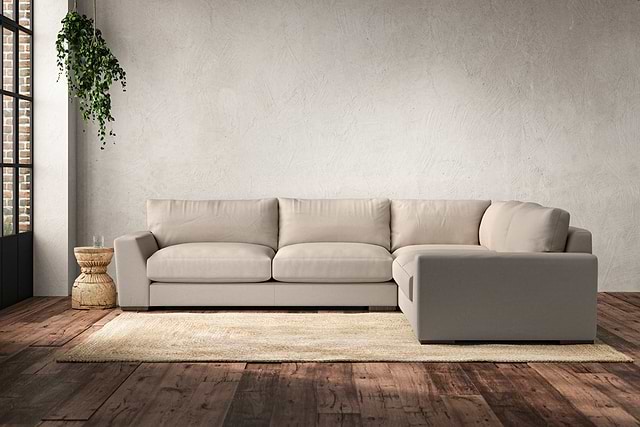 Guddu Large Right Hand Corner Sofa - Recycled Cotton Natural