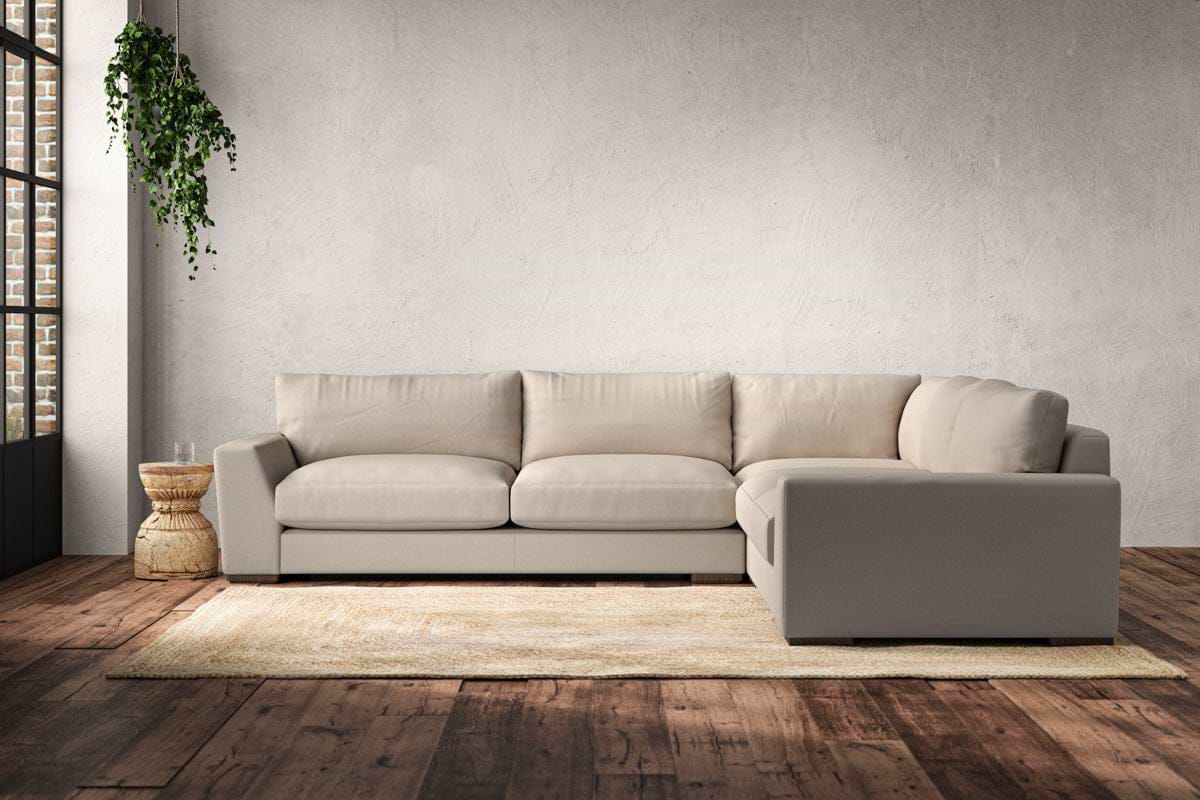 Guddu Large Right Hand Corner Sofa - Recycled Cotton Natural
