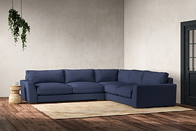 Guddu Large Right Hand Corner Sofa - Recycled Cotton Navy