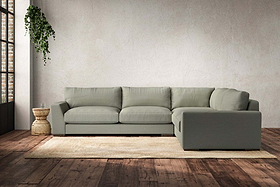 Guddu Large Right Hand Corner Sofa - Recycled Cotton Seaspray