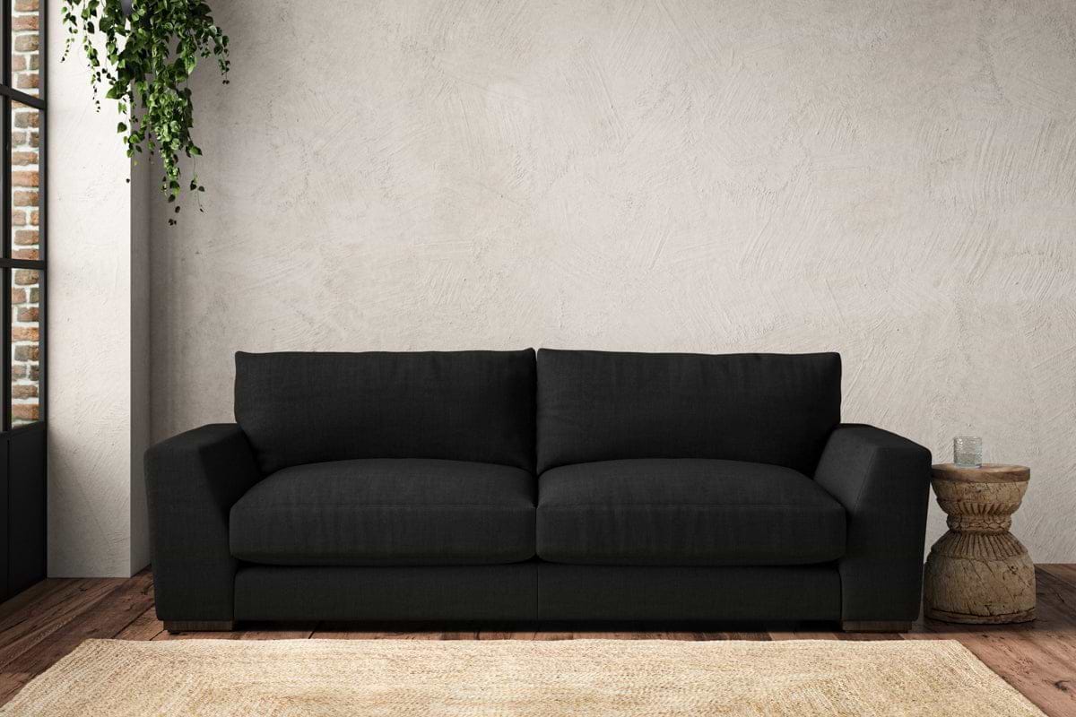 Guddu Large Sofa - Brera Linen Charcoal-MAKE TO ORDER-Nkuku