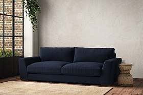 Guddu Large Sofa - Brera Linen Indigo-MAKE TO ORDER-Nkuku