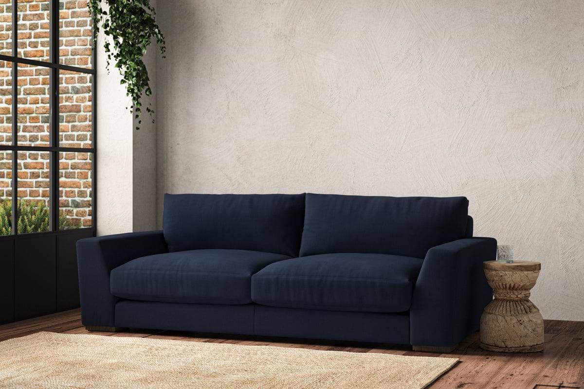 Guddu Large Sofa - Brera Linen Indigo-MAKE TO ORDER-Nkuku
