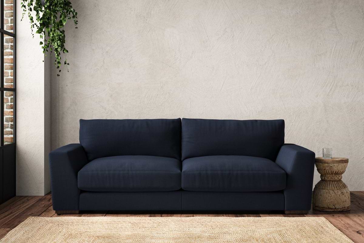 Guddu Large Sofa - Brera Linen Indigo-MAKE TO ORDER-Nkuku
