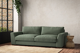 Guddu Large Sofa - Brera Linen Jade-MAKE TO ORDER-Nkuku