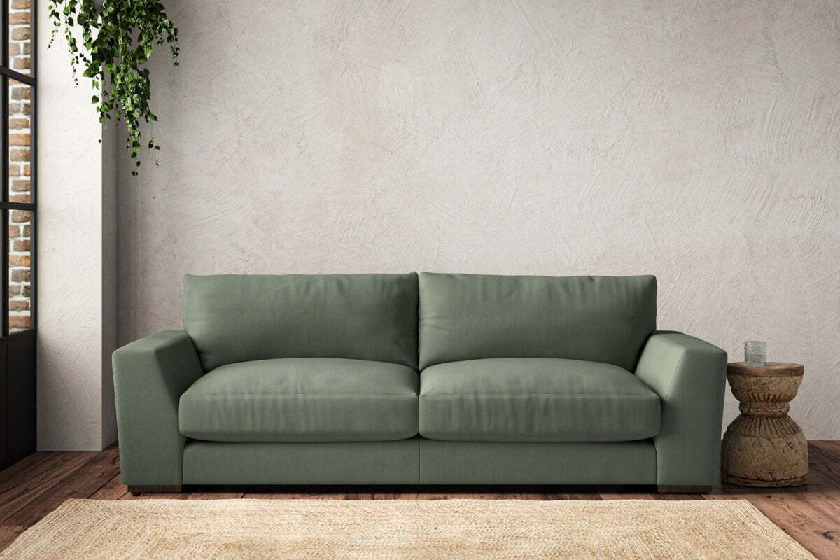Guddu Large Sofa - Brera Linen Jade-MAKE TO ORDER-Nkuku