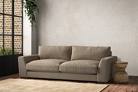 Guddu Large Sofa - Brera Linen Pebble-MAKE TO ORDER-Nkuku