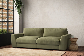 Guddu Large Sofa - Brera Linen Sage-MAKE TO ORDER-Nkuku