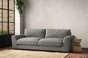 Guddu Large Sofa - Brera Linen Smoke-MAKE TO ORDER-Nkuku