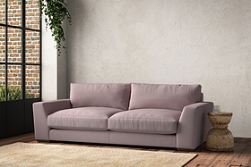 Guddu Large Sofa - Recycled Cotton Lavender-MAKE TO ORDER-Nkuku