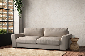 Guddu Large Sofa - Recycled Cotton Natural-MAKE TO ORDER-Nkuku