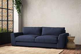 Guddu Large Sofa - Recycled Cotton Navy-MAKE TO ORDER-Nkuku