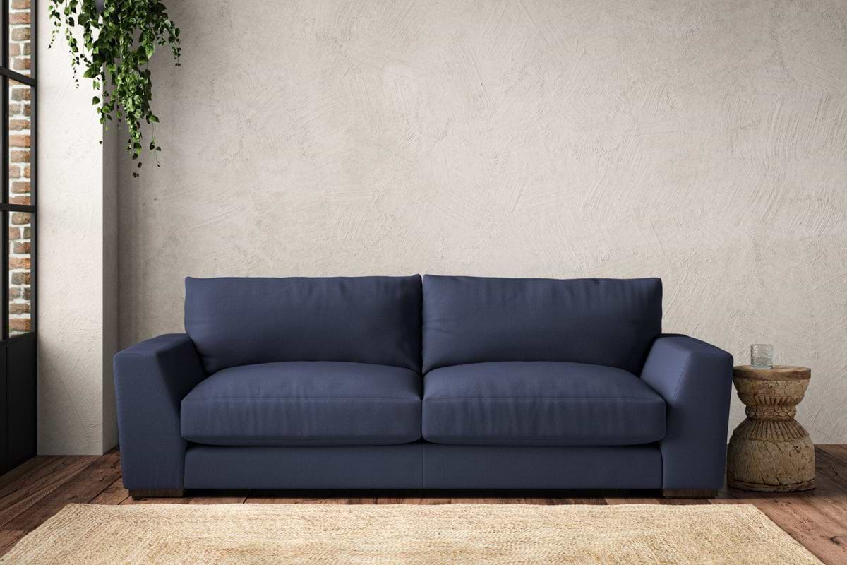 Guddu Large Sofa - Recycled Cotton Navy-MAKE TO ORDER-Nkuku