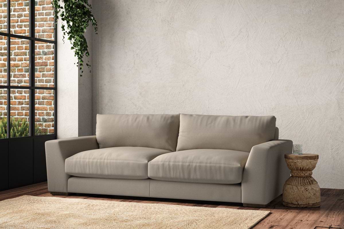 Guddu Large Sofa - Recycled Cotton Stone-MAKE TO ORDER-Nkuku
