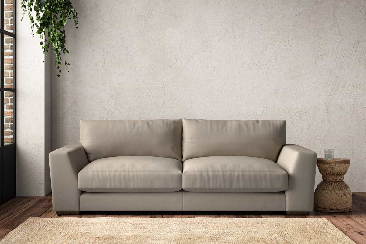 Guddu Large Sofa - Recycled Cotton Stone-MAKE TO ORDER-Nkuku
