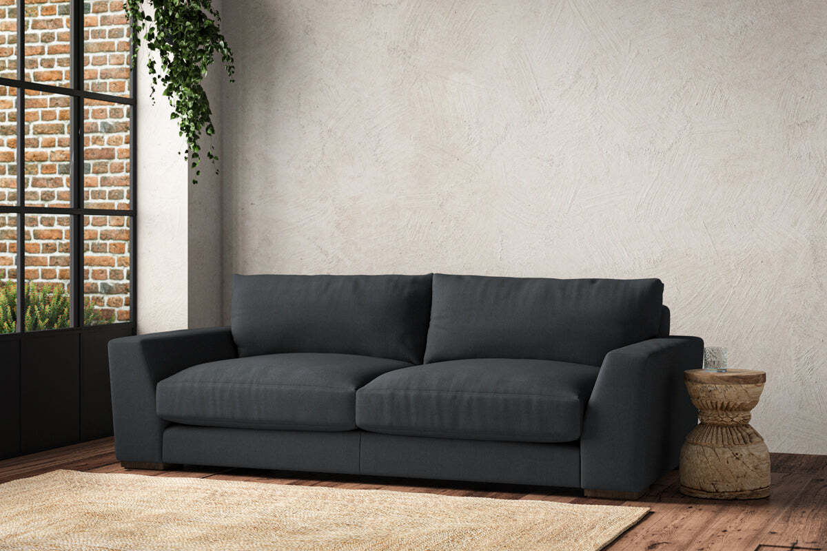 Guddu Large Sofa - Recycled Cotton Thunder-MAKE TO ORDER-Nkuku