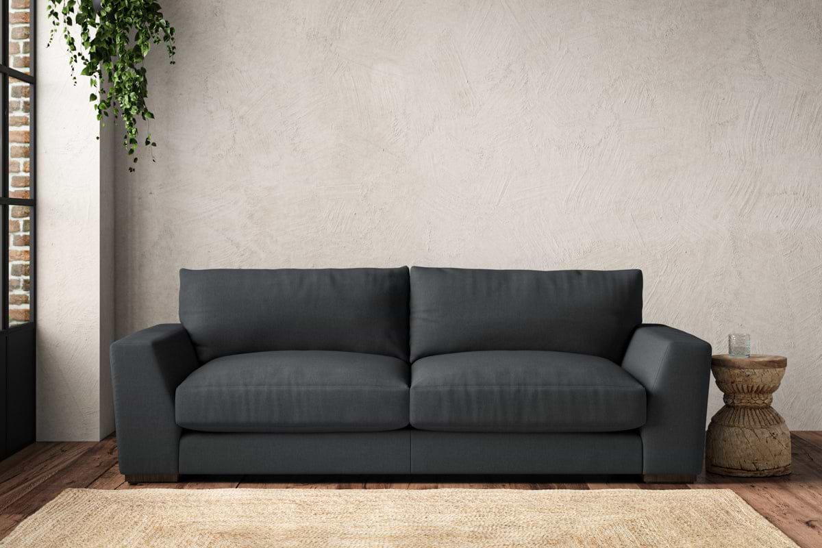 Guddu Large Sofa - Recycled Cotton Thunder-MAKE TO ORDER-Nkuku