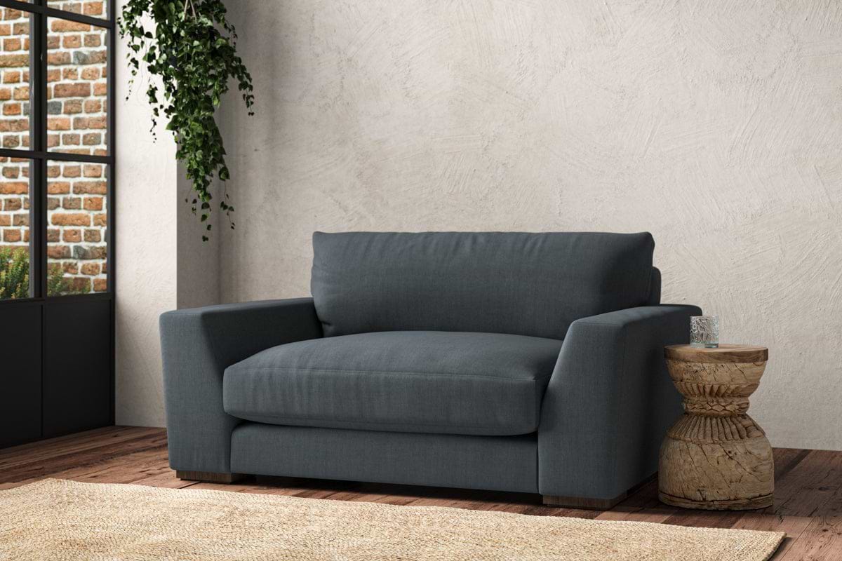 Guddu Love Seat - Brera Linen Dusk-MAKE TO ORDER-Nkuku