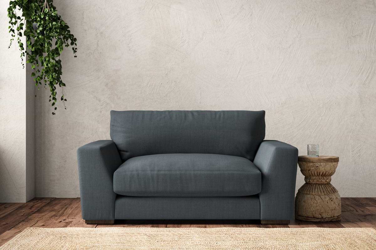Guddu Love Seat - Brera Linen Dusk-MAKE TO ORDER-Nkuku