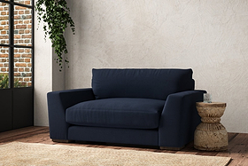 Guddu Love Seat - Brera Linen Indigo