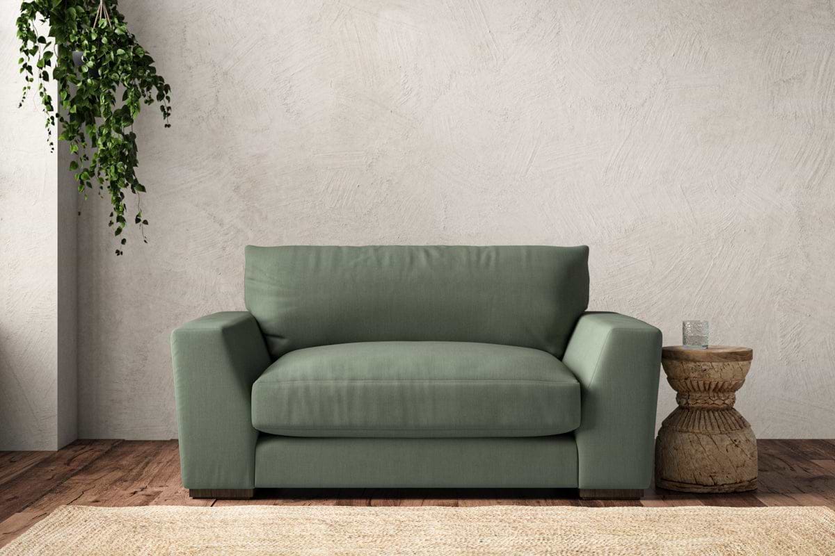 Guddu Love Seat - Brera Linen Jade-MAKE TO ORDER-Nkuku