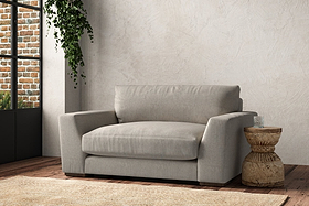 Guddu Love Seat - Brera Linen Natural-MAKE TO ORDER-Nkuku