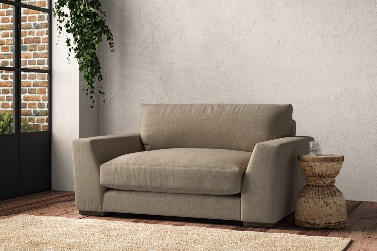 Guddu Love Seat - Brera Linen Pebble