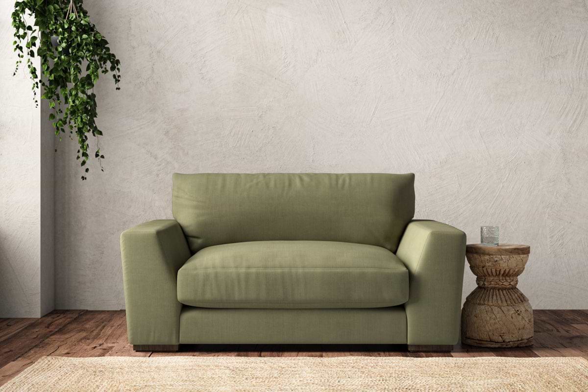 Guddu Love Seat - Brera Linen Sage-MAKE TO ORDER-Nkuku