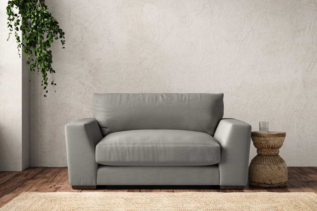 Guddu Love Seat - Brera Linen Smoke-MAKE TO ORDER-Nkuku