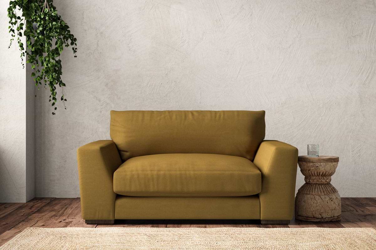 Guddu Love Seat - Recycled Cotton Ochre-MAKE TO ORDER-Nkuku