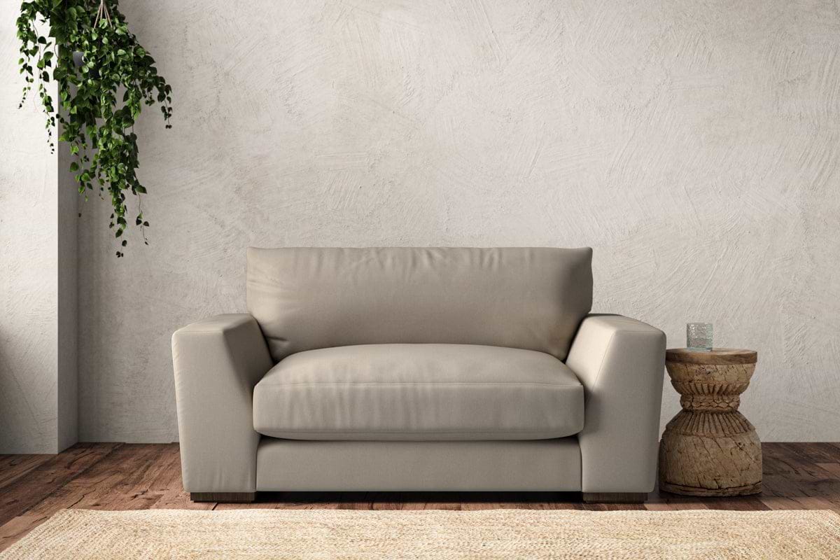 Guddu Love Seat - Recycled Cotton Stone-MAKE TO ORDER-Nkuku