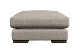 Guddu Medium Footstool - Brera Linen Charcoal