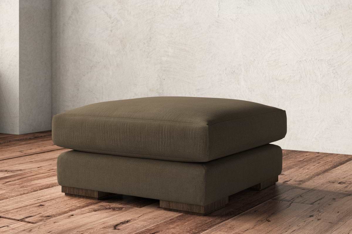 Guddu Medium Footstool - Brera Linen Chestnut