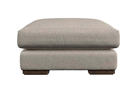 Guddu Medium Footstool - Brera Linen Chestnut