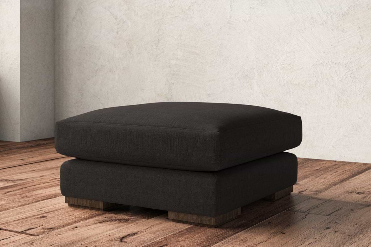 Guddu Medium Footstool - Brera Linen Espresso