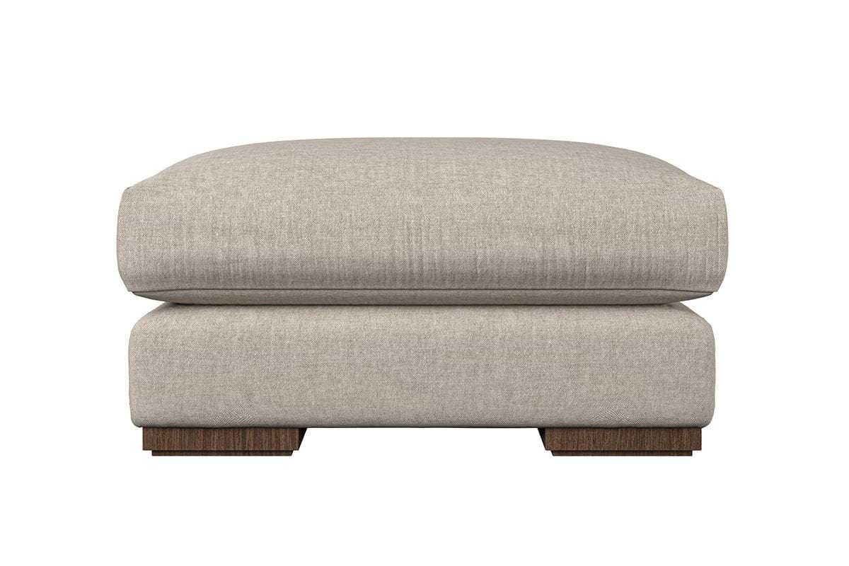 Guddu Medium Footstool - Brera Linen Indigo