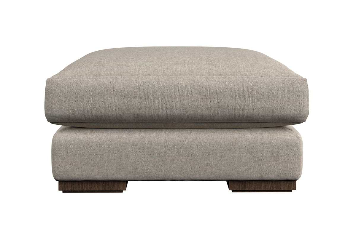 Guddu Medium Footstool - Brera Linen Pebble
