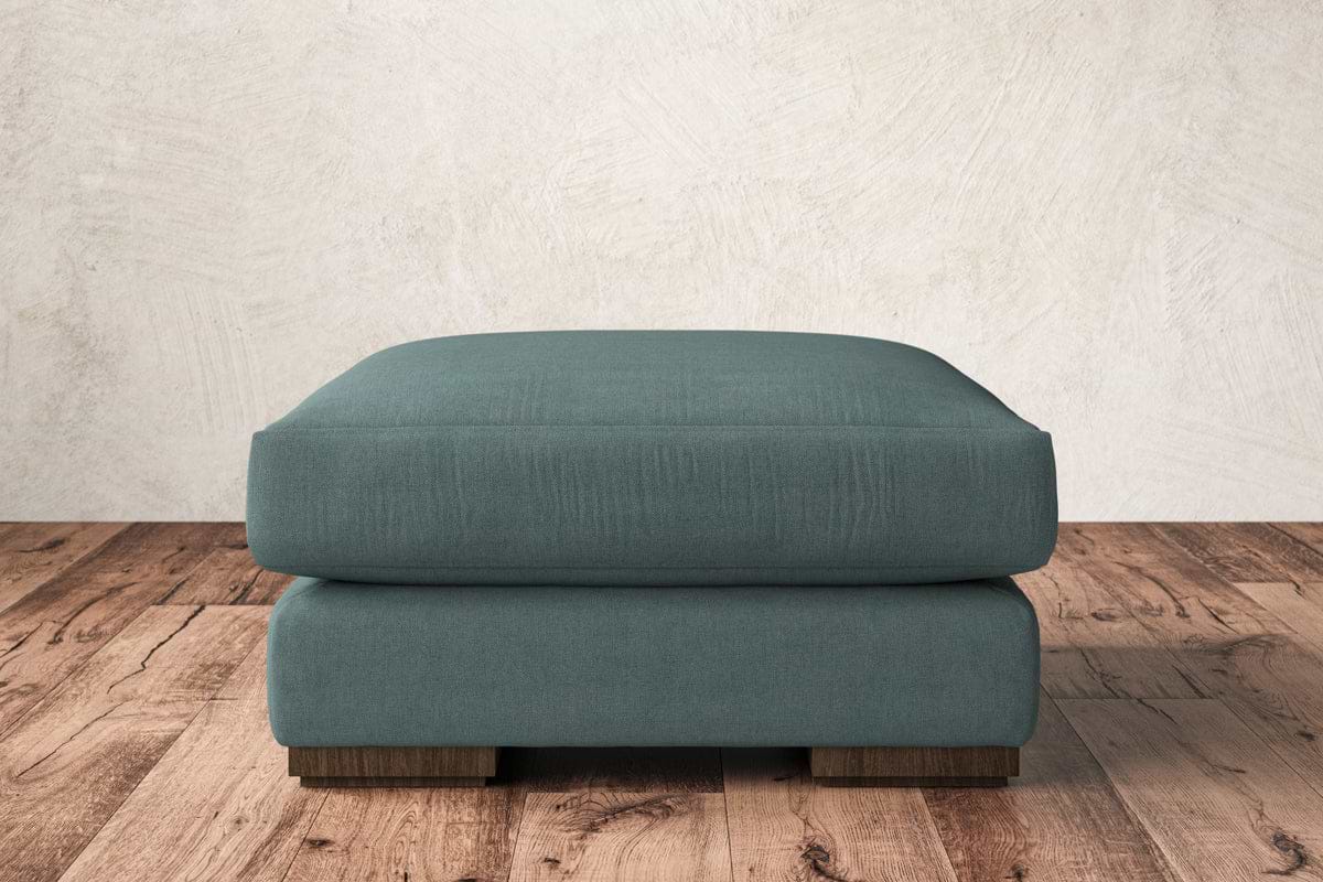 Guddu Medium Footstool - Recycled Cotton Airforce-MAKE TO ORDER-Nkuku